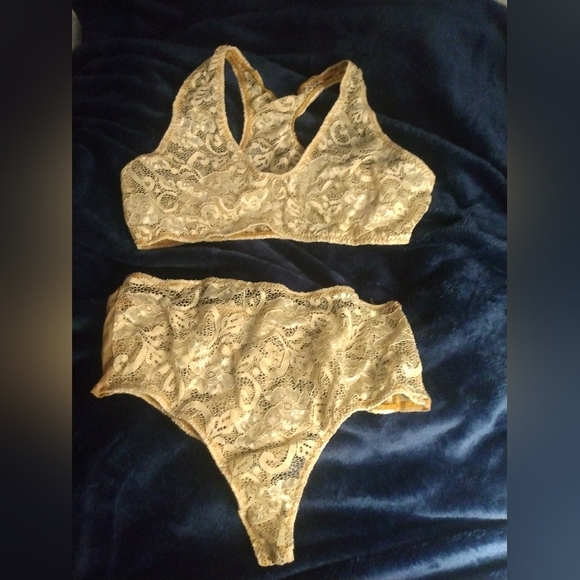 Handmade exotic dancewear outfit lingerie two piece high waisted sheer - Picture 2 of 6